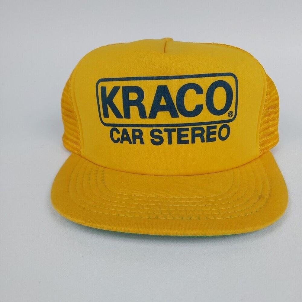 NEW 1980s Old Vintage KRACO CAR STEREO SYSTEM Snapback Trucker‎ Hat Cap Hipster